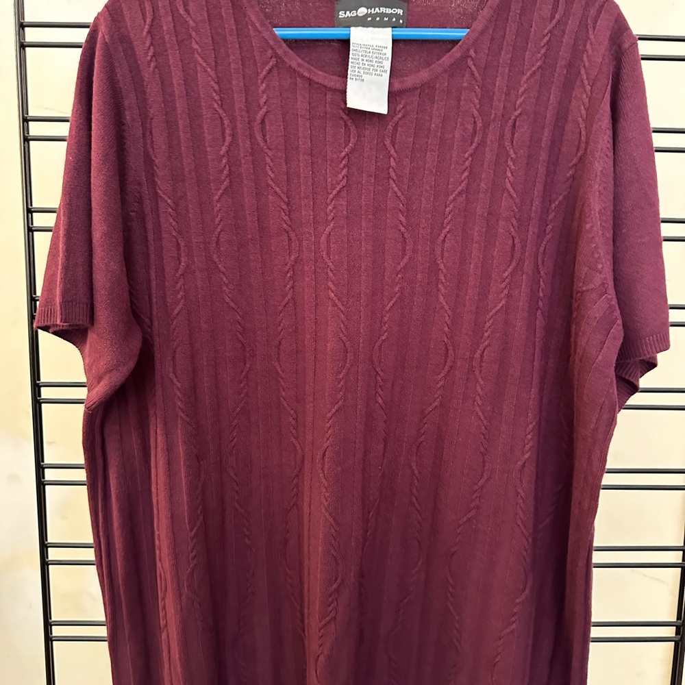 Sag Harbor sweater size 1x burgundy
